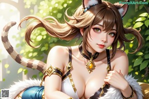 a sexy anime girl with big tits posing for the camera